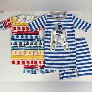 Hanna Andersson Star Wars Short johns PJ set 2 pairs R2-D2 size 8 and 10